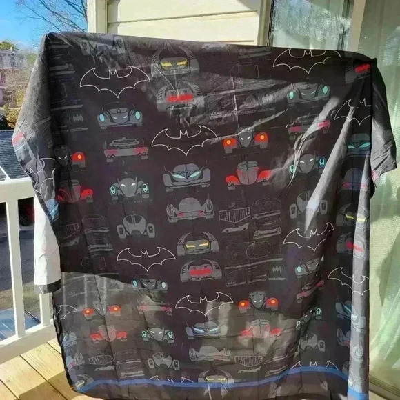 BATMAN DC COMICS BEDDING SUPER SOFT TWIN SIZE TOP SHEET BLACK - Picture 1 of 8